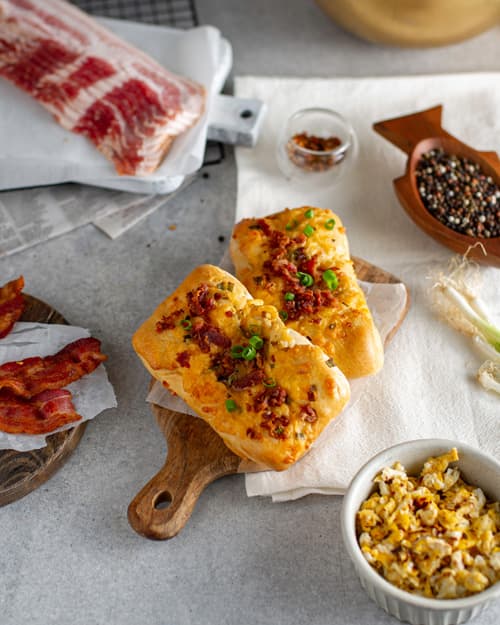 Bacon, Hash Brown, Egg & Cheese Piroshky