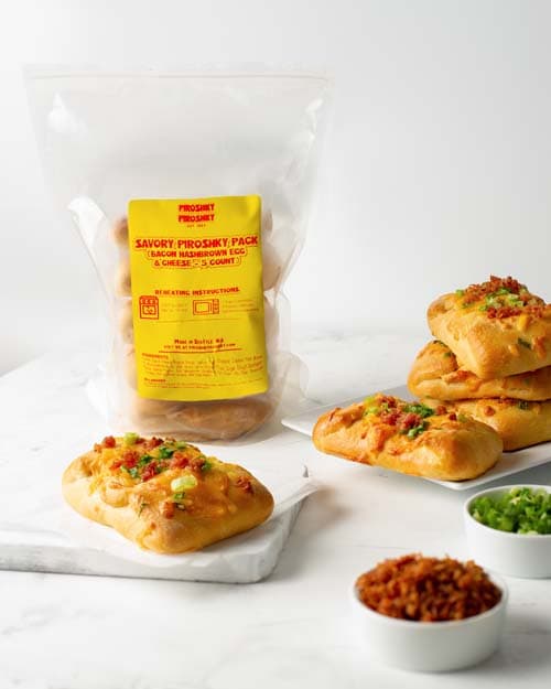 (5 Count-Frozen) Bacon, Hash Brown, Egg & Cheese Piroshky Pack